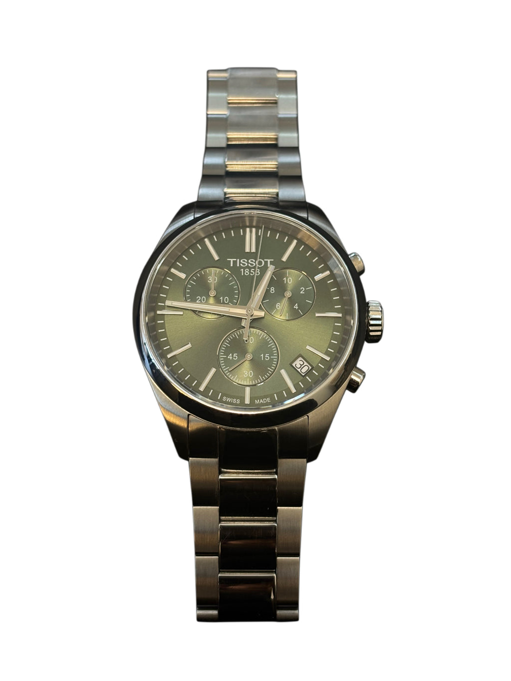 Tissot chronograph green dial CHRONOGRAPH T150.41711.091.00 STAINLESS STEEL PR 100 40 mm
