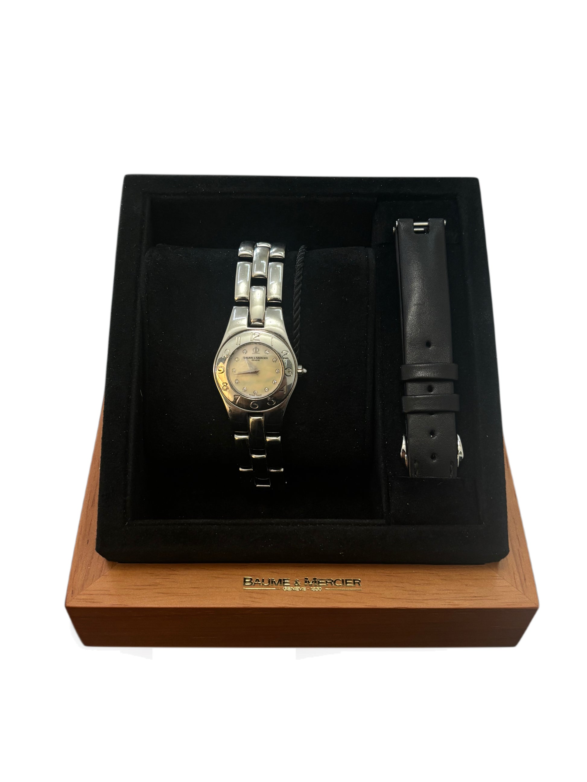 Baume & Mercier Linea FULL SET, MOP DIAL, 2005 YEAR, STEEL AND DIAMONDS. BEST P-