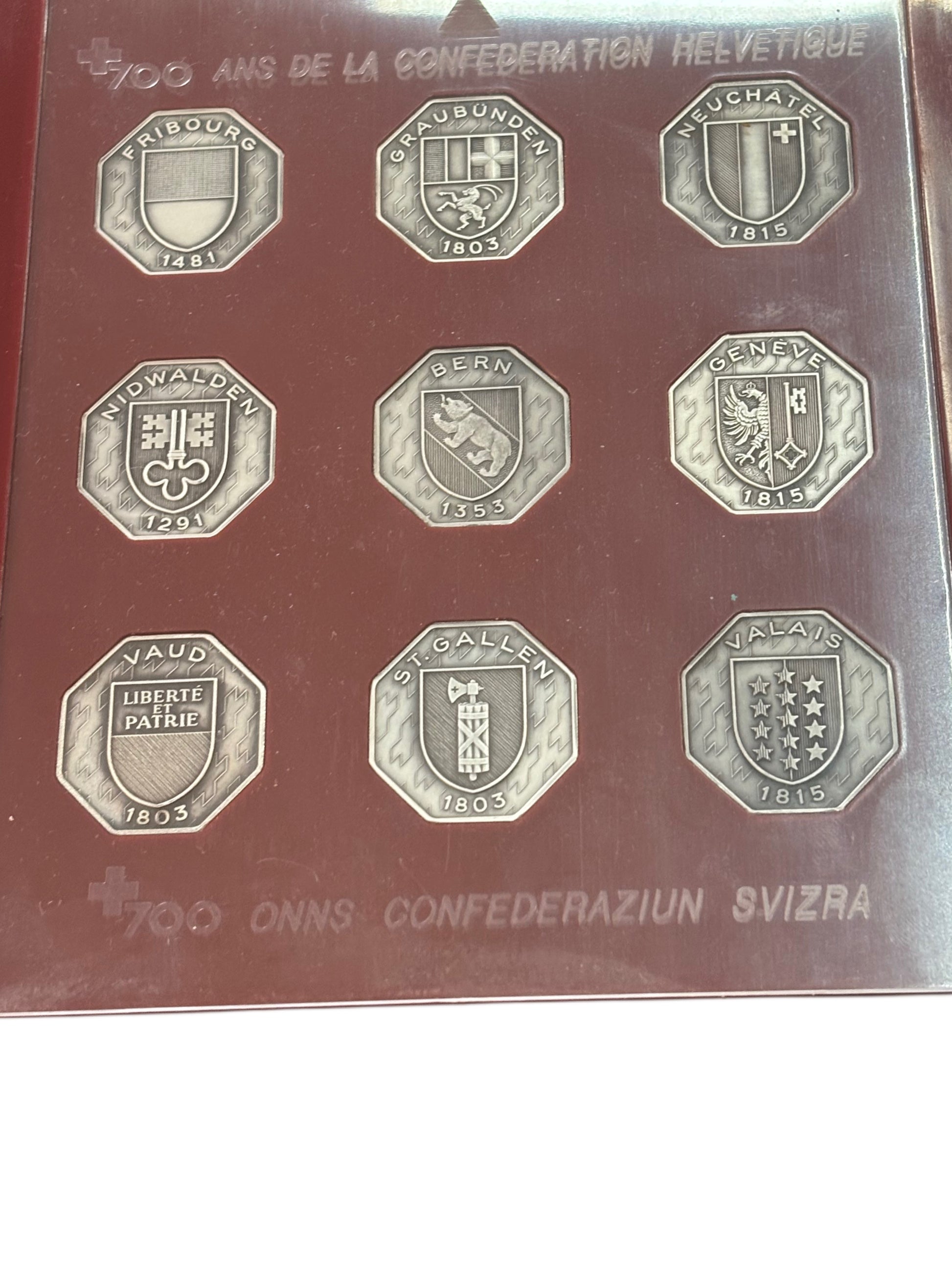 Collection 700 years  anniversary Swiss Confederation - 27 medals Silver 999