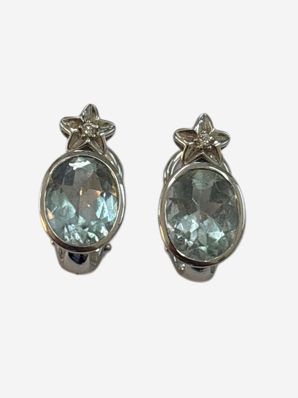 AQAUMARINE EARRINGS 7G 18KT