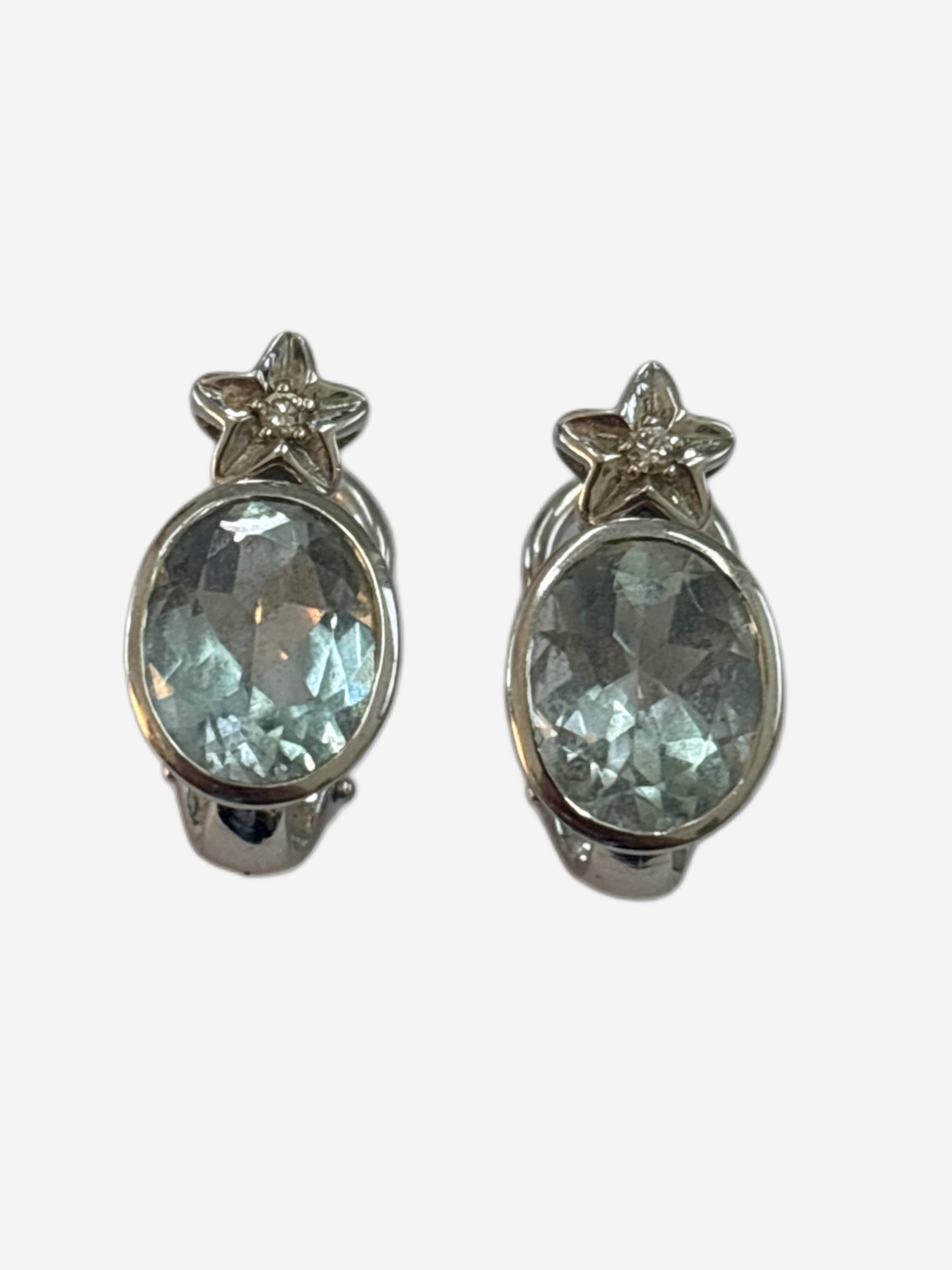 AQAUMARINE EARRINGS 7G 18KT
