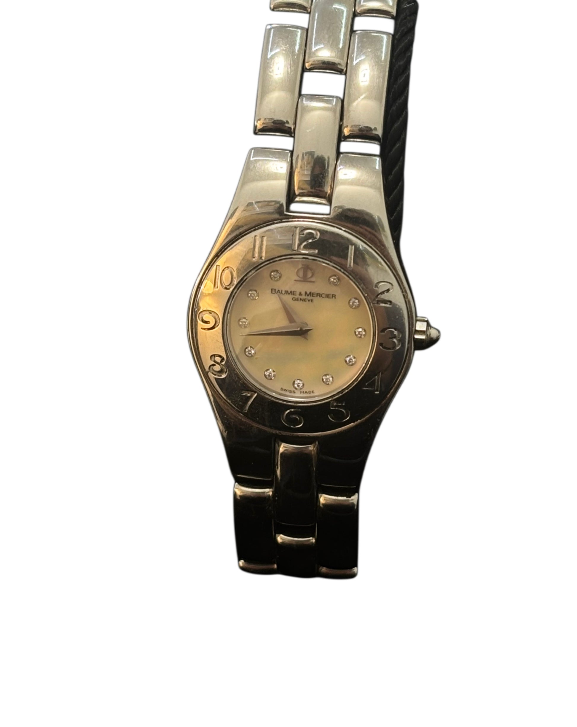Baume & Mercier Linea FULL SET, MOP DIAL, 2005 YEAR, STEEL AND DIAMONDS. BEST P-