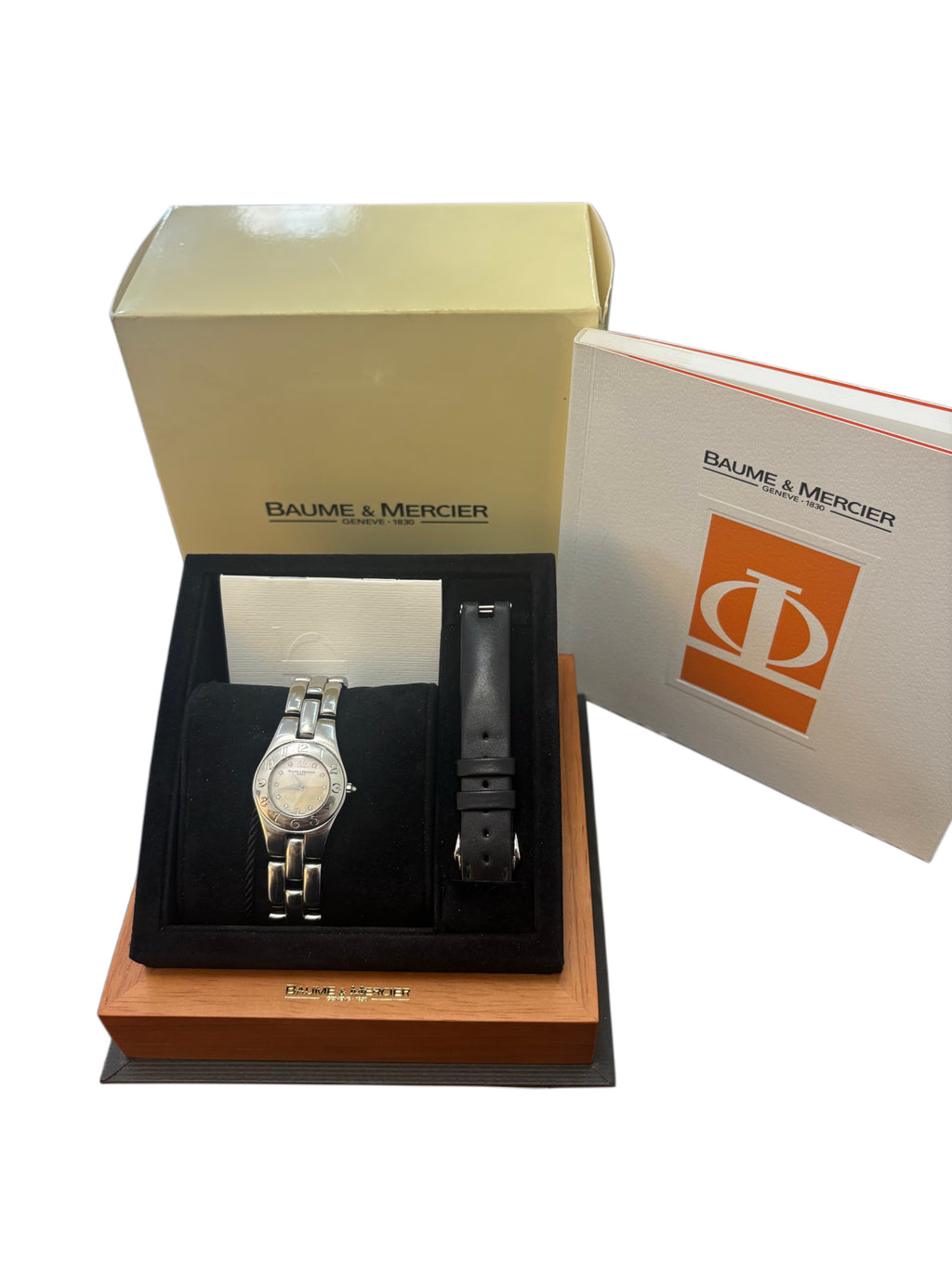 Baume & Mercier Linea FULL SET, MOP DIAL, 2005 YEAR, STEEL AND DIAMONDS. BEST P-