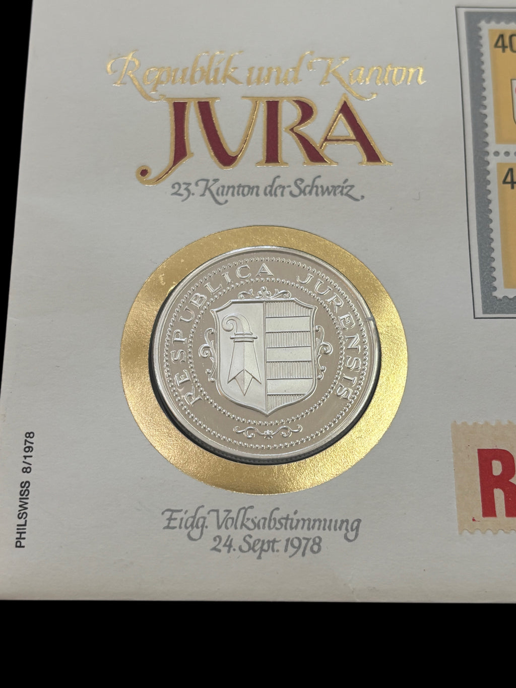 JVRA 1979 Moneta e francobolli in argento puro