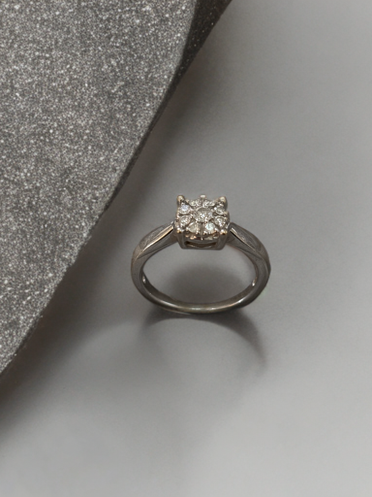 ANELLO ORO 18 KT 0.19 DIAMANTI, OTTIME CONDIZIONI 3.5 GR