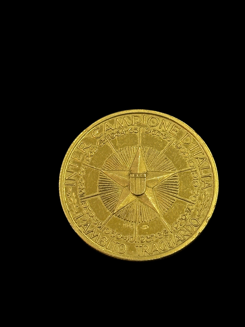 INTER FC rare coin Champions of Italy 10 GR GOLD 0.900