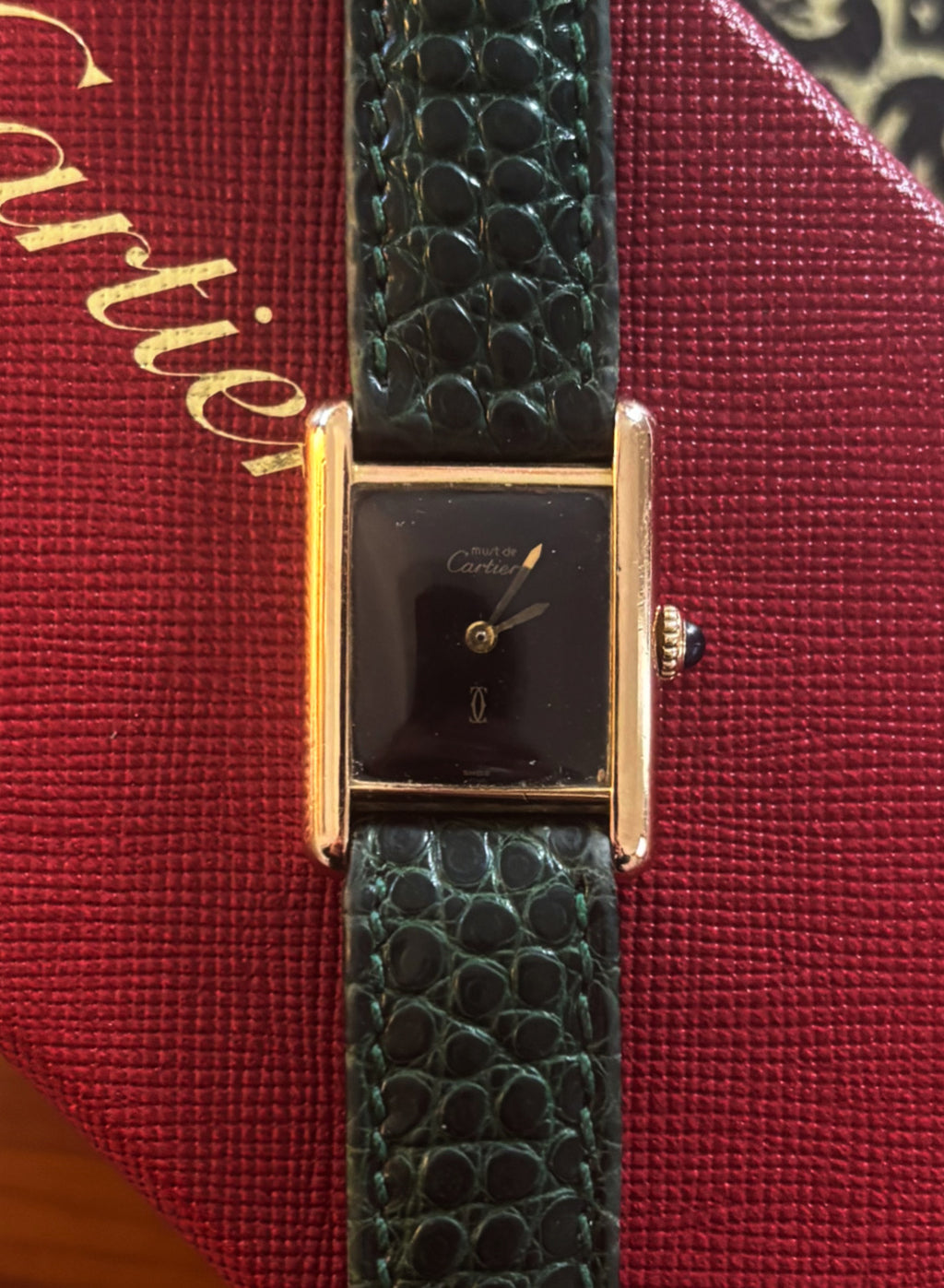 Cartier Tank vermeil Onyx