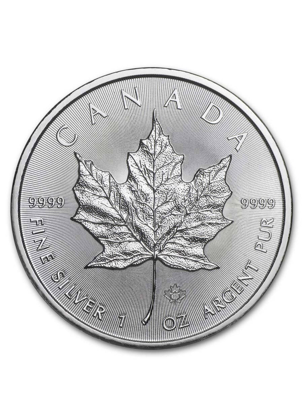 25 coins fine silver tube - maple leaf mixed years