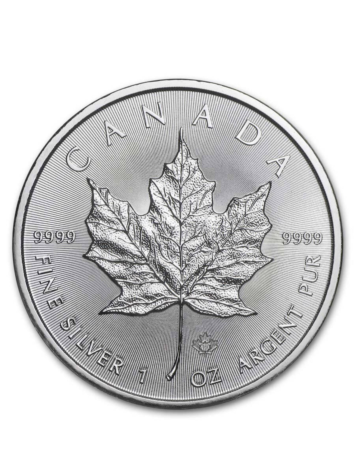 25 coins fine silver tube - maple leaf mixed years