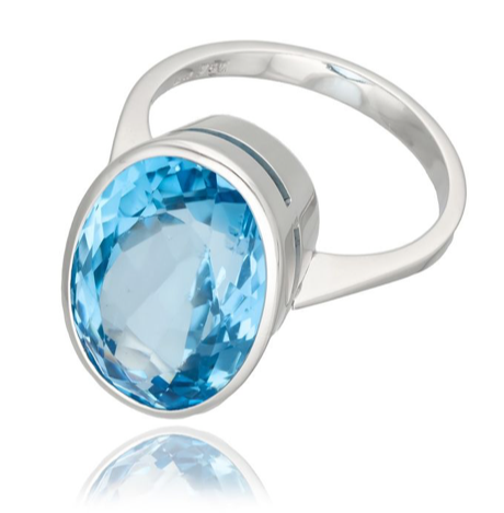 ANELLO TOPAZIO 5 Ct ORO 18 kt  7.8G